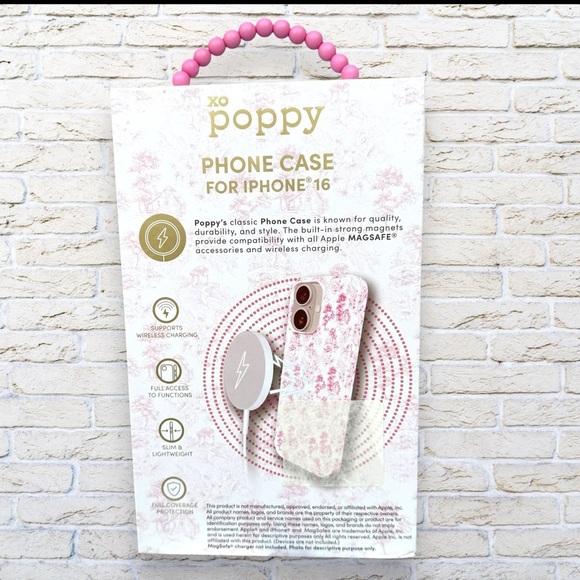 NIB XO Poppy Pink iPhone 16 Case with MagSafe Compatibility - Picture 2 of 4